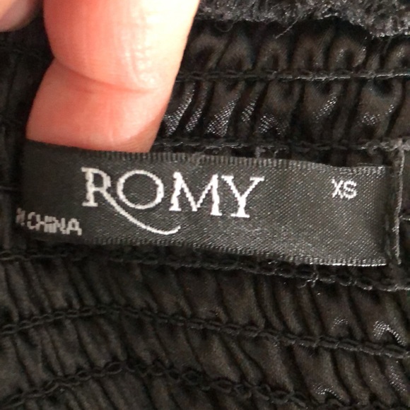 Romy dress Women's XS spaghetti strap black camisole slip dress lace detail EUC - Picture 11 of 12